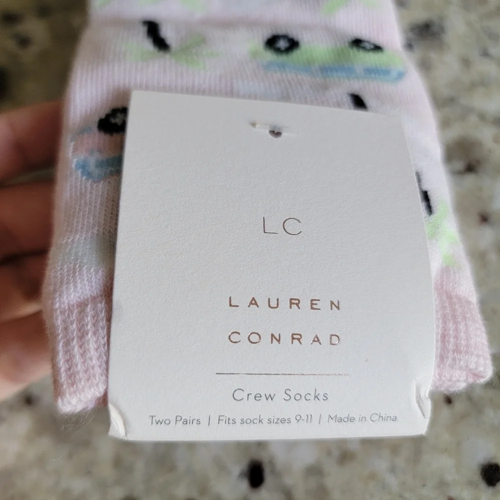 LC Lauren Conrad Pink Pattern Socks NWT